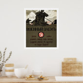 Oorlogslening - Russisch WWI-Poster (grens) Poster (Keuken)