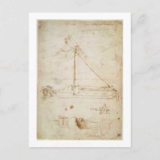 Oorlogsmachine (potlood op papier) briefkaart (Voorkant)