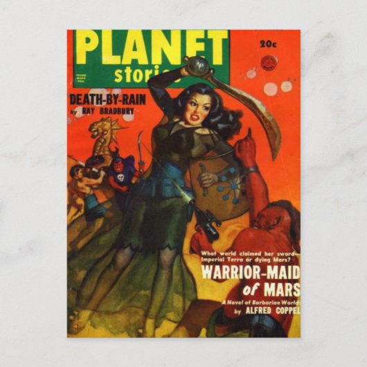 Oorlogsmeisje op Mars Briefkaart (Voorkant)