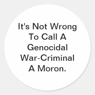 Oorlogsmisdadiger Dumb Trump Hankamer Artjunkhaus Ronde Sticker