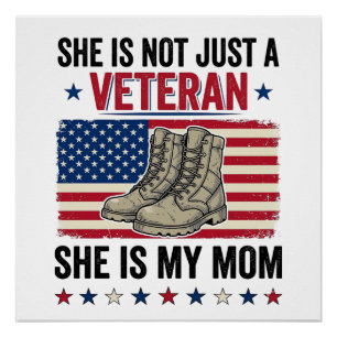 Oorlogsmoeder Patriottische Militaire Laarzen T-sh Perfect Poster