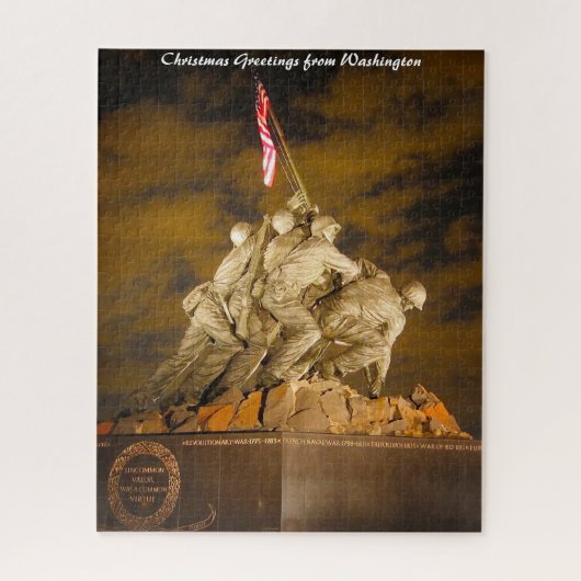 Oorlogsmonument Washington DC.Kerstgroeten Legpuzzel (Verticaal)