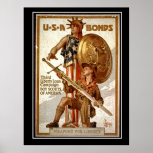 Oorlogsobligaties VS Eerste Wereldoorlog Vintage p Poster