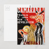 Oorlogsoorlog in Spanje, oorspronkelijk poster CNT Briefkaart (Voorkant / Achterkant)