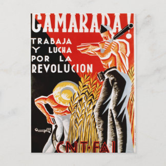 Oorlogsoorlog in Spanje, oorspronkelijk poster CNT Briefkaart
