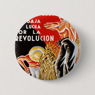 Oorlogsoorlog in Spanje, oorspronkelijk poster CNT Ronde Button 5,7 Cm