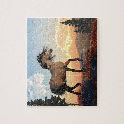 Oorlogspaard en Vreedzame Dageraad Legpuzzel (Verticaal)