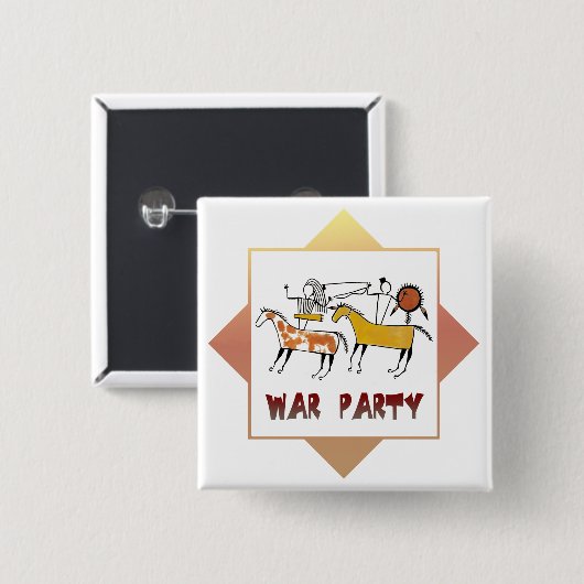 Oorlogspartij Vierkante Button 5,1 Cm (Voorkant /achterkant)