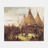 Oorlogsraad van de Sioux George Catlin Circa 1850 Fleece Deken (Voorkant (Horizontaal))