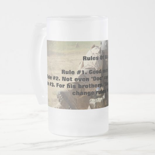 Oorlogsregels voor de Mok van glas (Voorkant links)