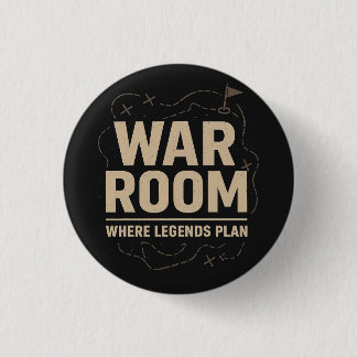 Oorlogsruimte Mentaliteit — Focus, Strategie & Dis Ronde Button 3,2 Cm
