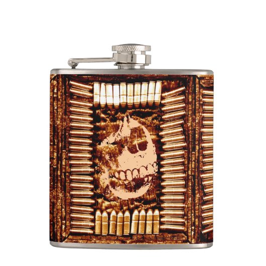 Oorlogsschedel Heupfles (Voorkant)