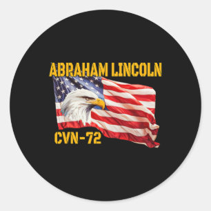 Oorlogsschip Abraham Lincoln Cvn-72 Vliegdekschip Ronde Sticker