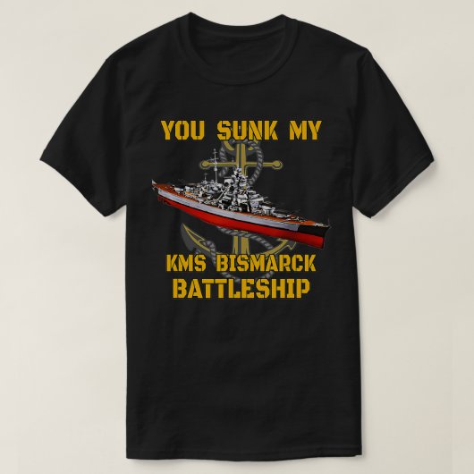 Oorlogsschip Duits WO2 Bismarck slagschip Vader Zo T-shirt (Design voorkant)