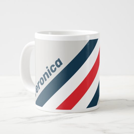 Oorlogsstripes met naam grote koffiekop (Links)