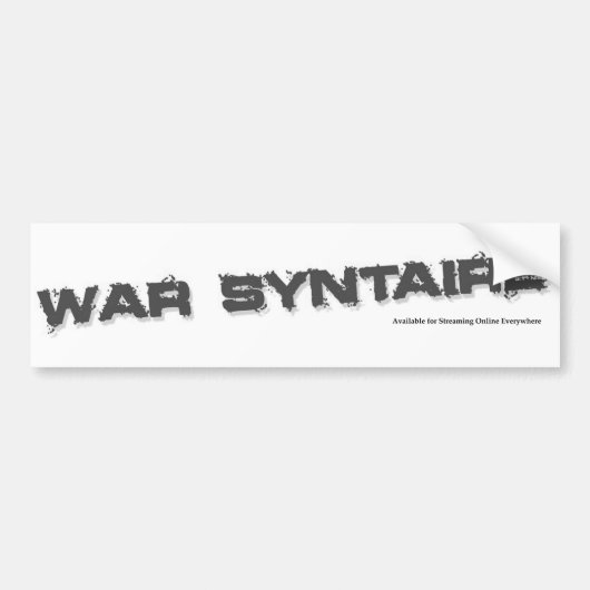 OorlogsSyntaire Bumpersticker (Voorkant)