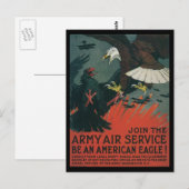 Oorlogstijd Briefkaarten Amerikaanse adelaars (Voorkant / Achterkant)