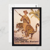 Oorlogstijd Briefkaarten, mariniers uit de Eerste  Briefkaart (Voorkant / Achterkant)