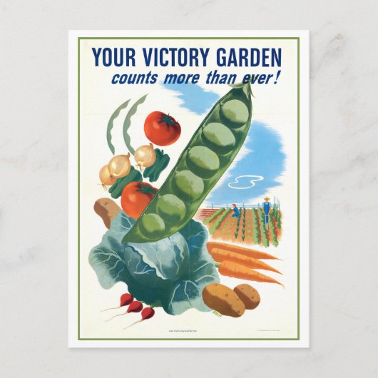 oorlogstijd Victory Garden Briefkaart (Voorkant)