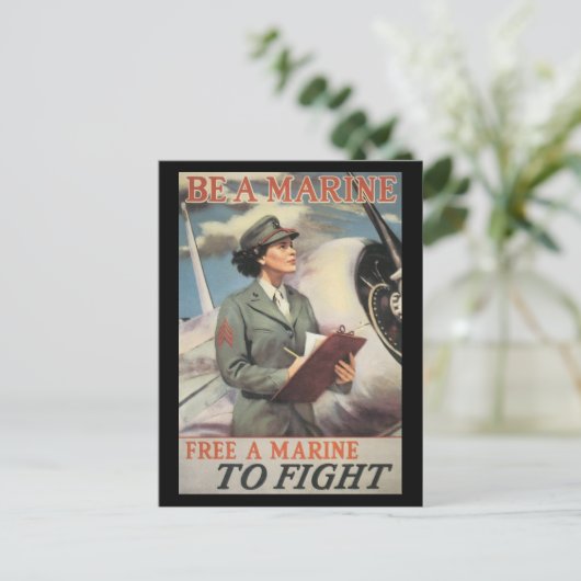  oorlogstrips, damesmariniers briefkaart (Staand voorkant)