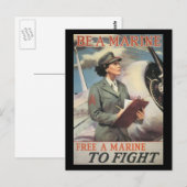  oorlogstrips, damesmariniers briefkaart (Voorkant / Achterkant)