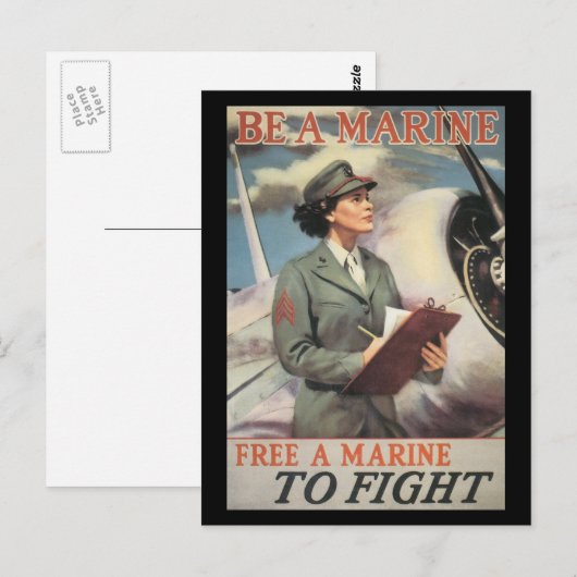  oorlogstrips, damesmariniers briefkaart (Voorkant / Achterkant)