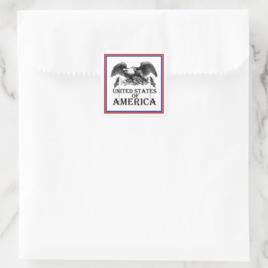  oorlogstrook vierkante sticker (Tas)