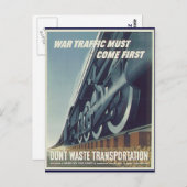 Oorlogsverkeer moet eerst WW-2 Briefkaart komen (Voorkant / Achterkant)