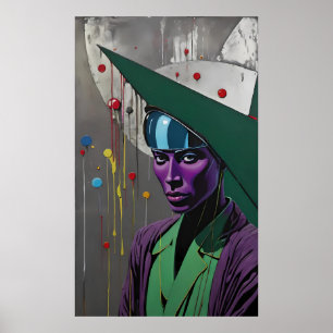 Oorlogsverpleegster kijkt uit over de doden en ste poster