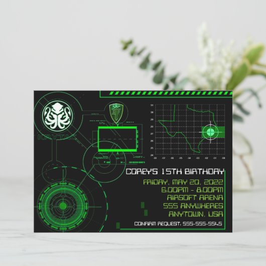 Oorlogsvliegtuig, 5x7 uitgenodigd kaart (Staand voorkant)