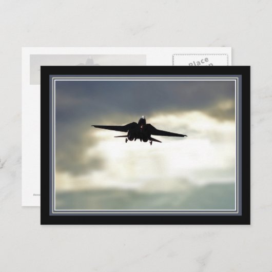 Oorlogsvogel nadert briefkaart (Voorkant / Achterkant)