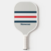 Oorlogsvogel over Strepen met Naam Pickleball Paddle (Achterkant)