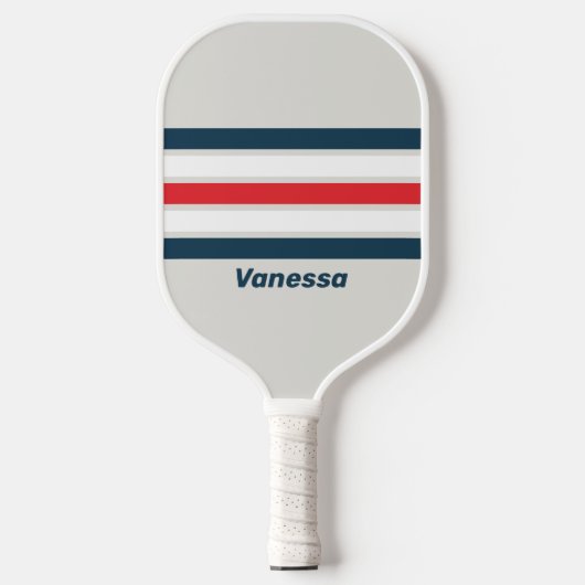 Oorlogsvogel over Strepen met Naam Pickleball Paddle (Voorkant)