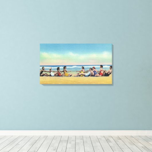oorlogszucht op het strand canvas afdruk (Insitu (Houten vloer))