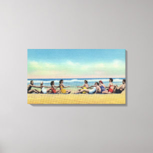 oorlogszucht op het strand canvas afdruk