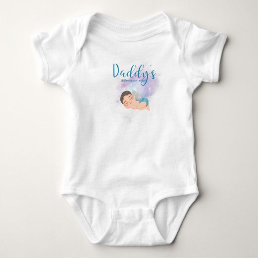 Oorlogszuchtige engel baby body Daddy's little war Romper (Voorkant)
