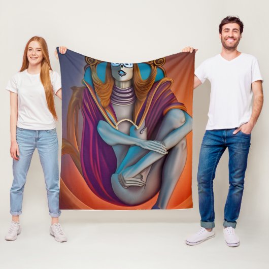 oorlogvoerende godin fleece deken (In situ)