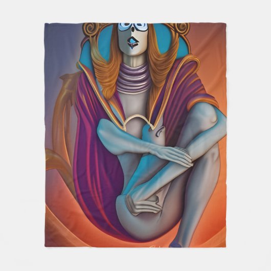 oorlogvoerende godin fleece deken (Voorkant)