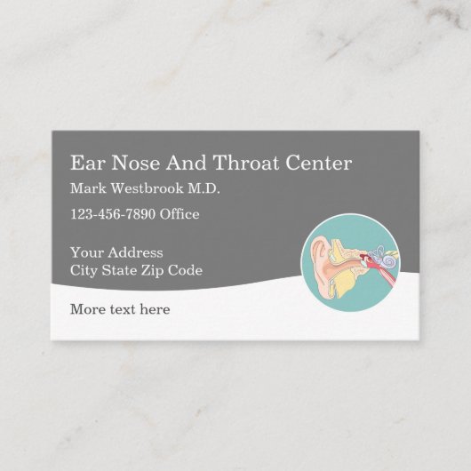Oorneus- en keelarts visitekaartje (Voorkant)