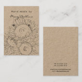 Oorring Sieraden Display Card Rustieke Zonnebloem Visitekaartje (Voorkant / Achterkant)