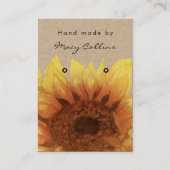 Oorring Sieraden Display Card Rustieke Zonnebloem Visitekaartje (Voorkant)