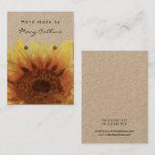 Oorring Sieraden Display Card Rustieke Zonnebloem Visitekaartje (Voorkant / Achterkant)