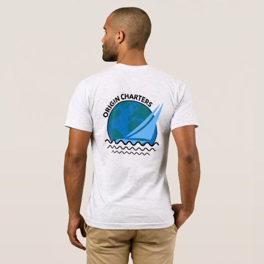 'Oorsprong Charters' Boot Captain Ash Vivid Printi T-shirt (Achterkant volledig)