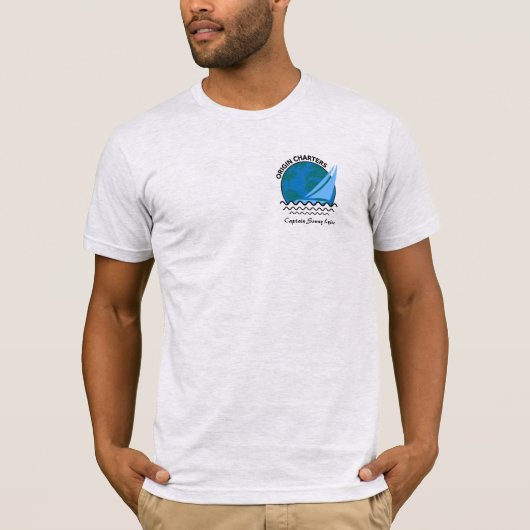 'Oorsprong Charters' Boot Captain Ash Vivid Printi T-shirt (Voorkant)