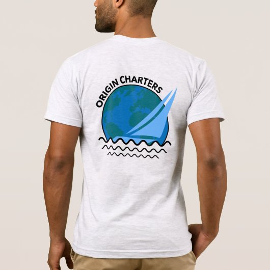 'Oorsprong Charters' Boot Captain Ash Vivid Printi T-shirt (Achterkant)