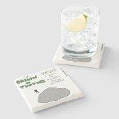 Oorsprong van schildpadden theorie 3 stenen onderzetter (Zijkant)