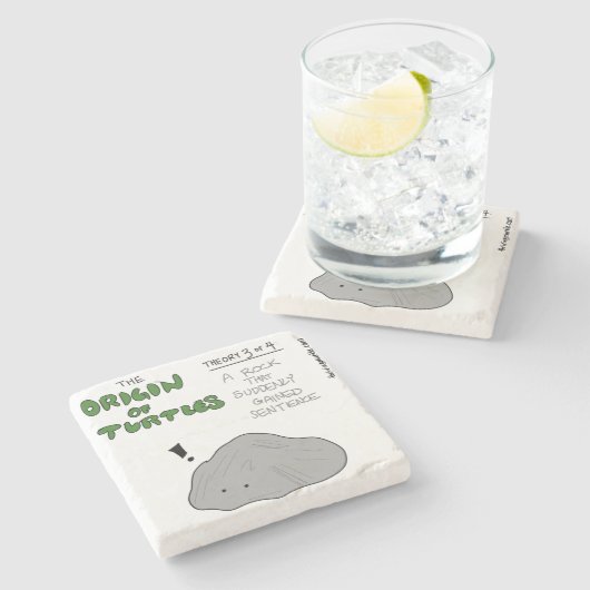 Oorsprong van schildpadden theorie 3 stenen onderzetter (Zijkant)