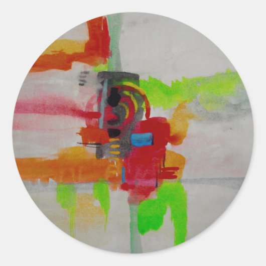 Oorspronkelijk Abstract kunstwerk Ronde Sticker (Voorkant)
