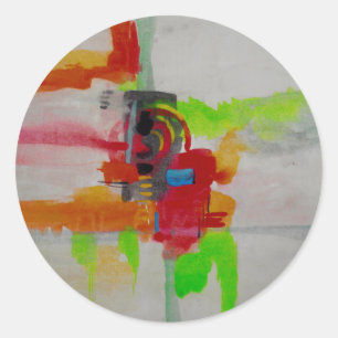 Oorspronkelijk Abstract kunstwerk Ronde Sticker