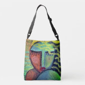 Oorspronkelijk Abstract portret van een vrouw Crossbody Tas (Achterkant)